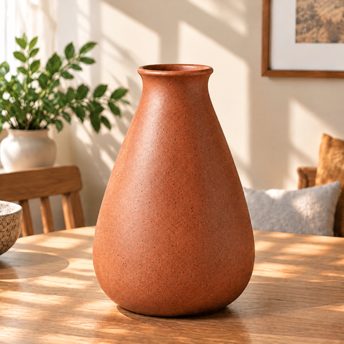 Gavqori™ Terracotta Speckled Tapered Vase
