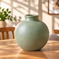 Gavqori™ Sage Speckled Round Vase