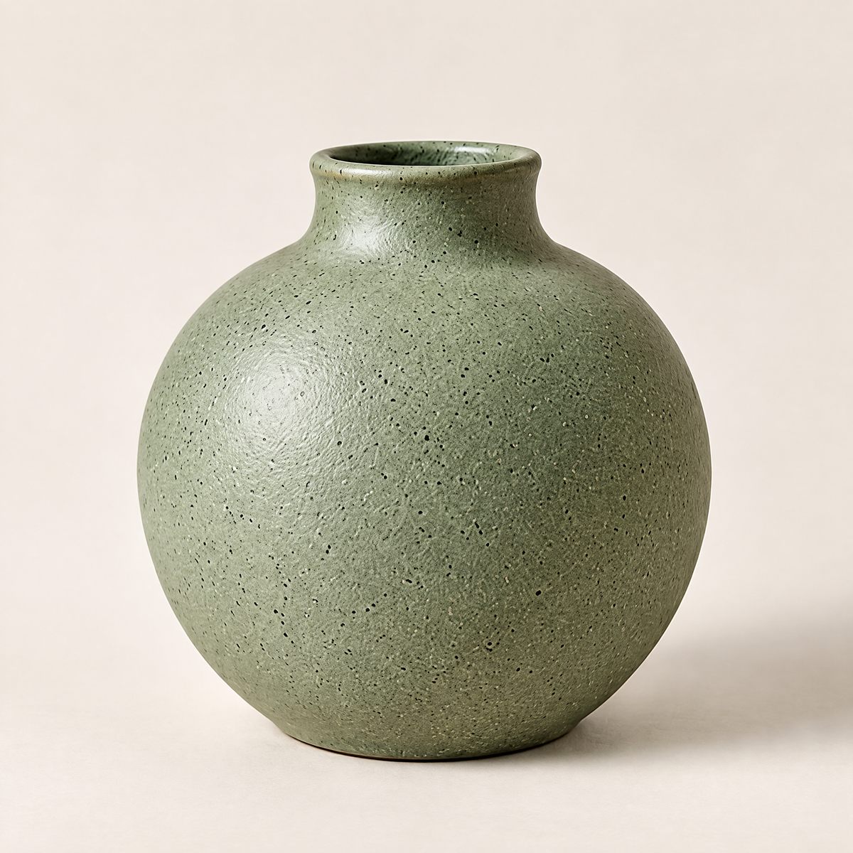 Gavqori™ Sage Speckled Round Vase
