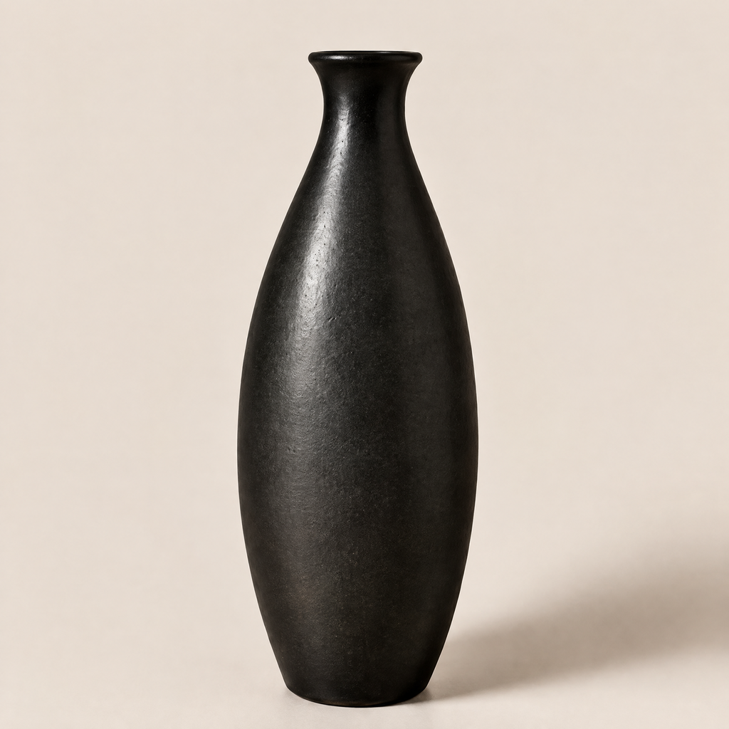Gavqori™ Matte Black Tall Ceramic Vase