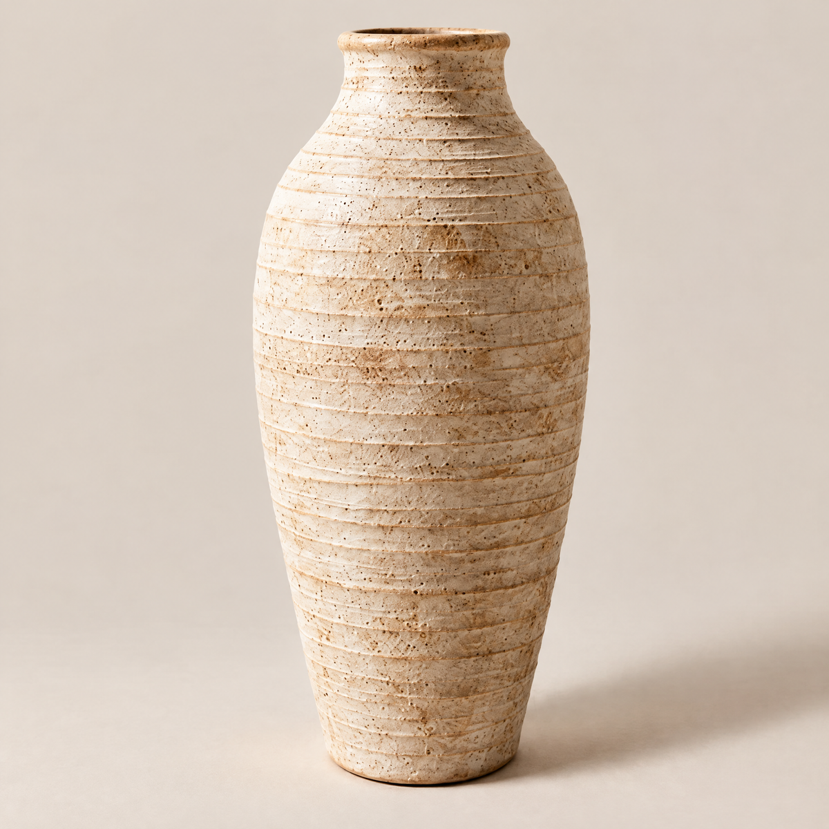 Gavqori™ Ivory Layered Ceramic Tall Vase