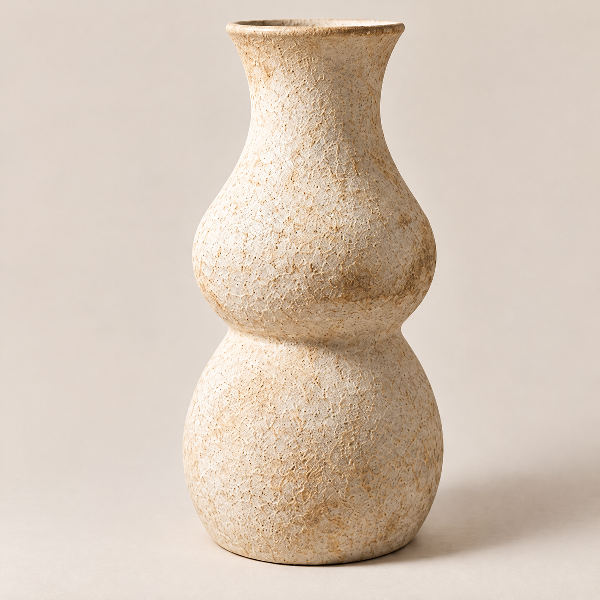 Gavqori™ Ivory Double Bulb Ceramic Vase