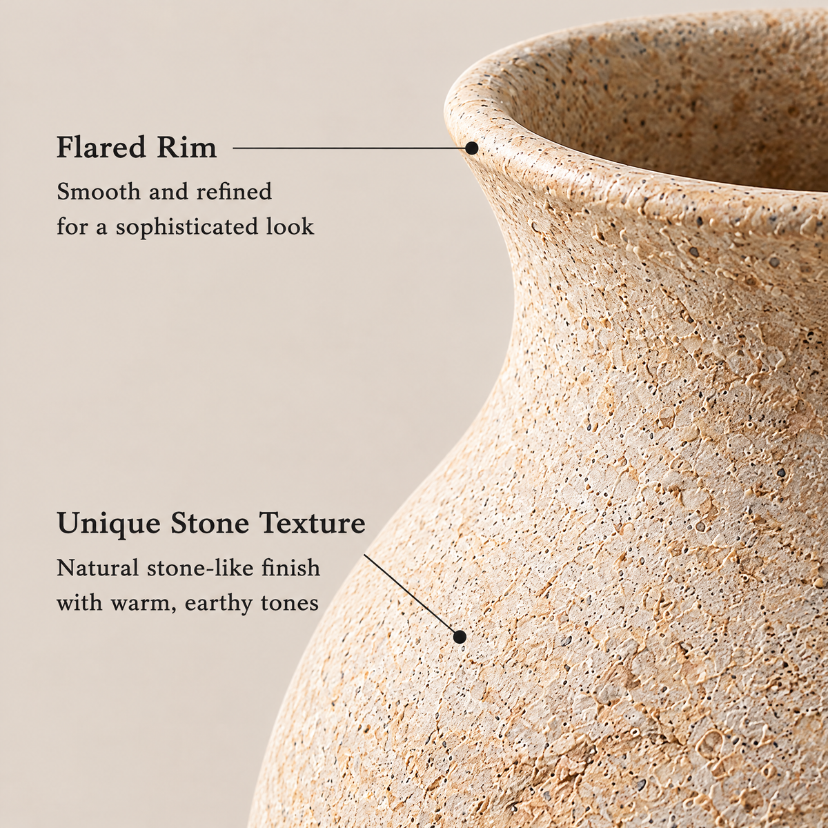 Gavqori™ Ivory Double Bulb Ceramic Vase