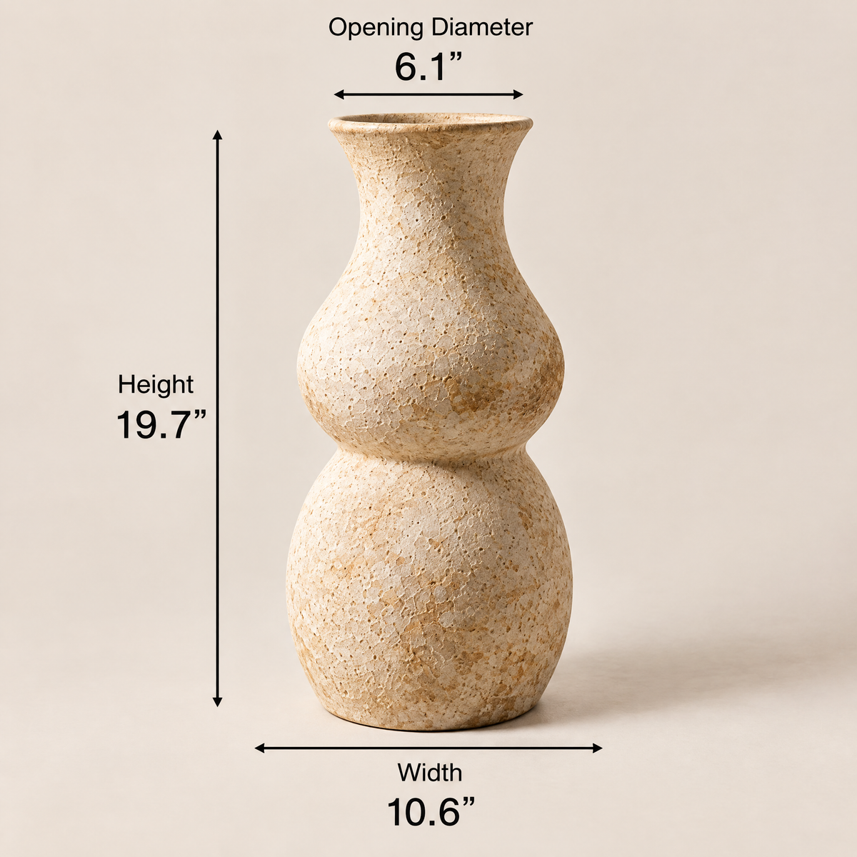 Gavqori™ Ivory Double Bulb Ceramic Vase