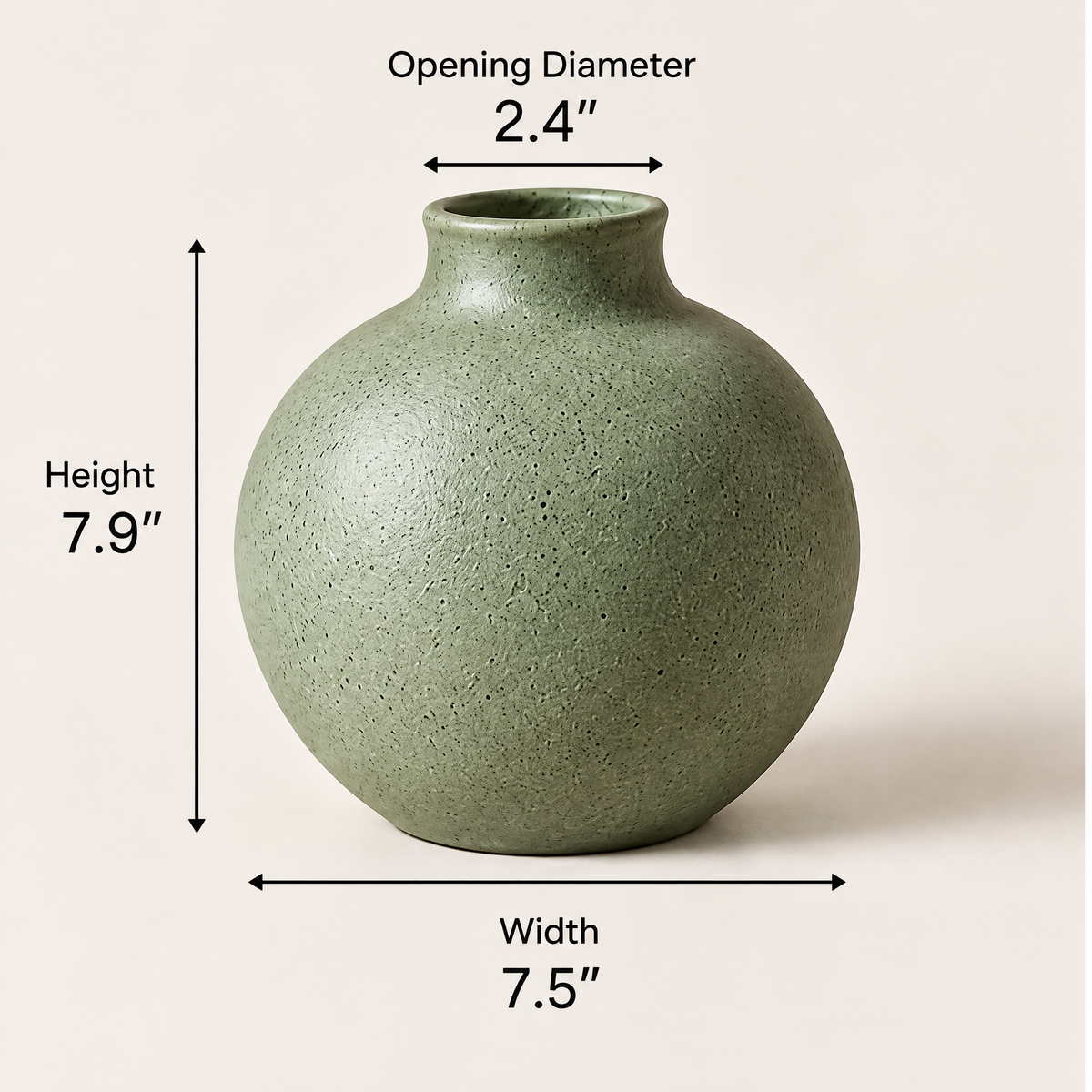 Gavqori™ Sage Speckled Round Vase