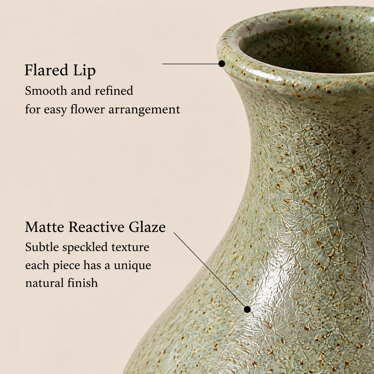 Gavqori™ Sage Speckled Vase