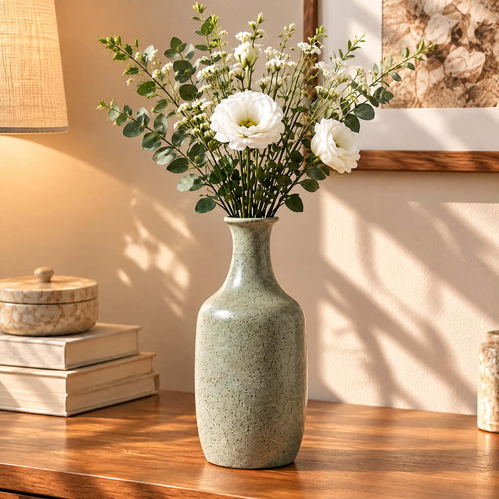 Gavqori™ Sage Speckled Vase