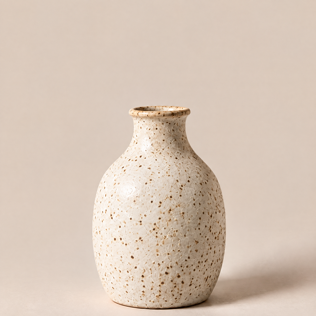 Gavqori™ Rounded Speckled Stoneware Vase