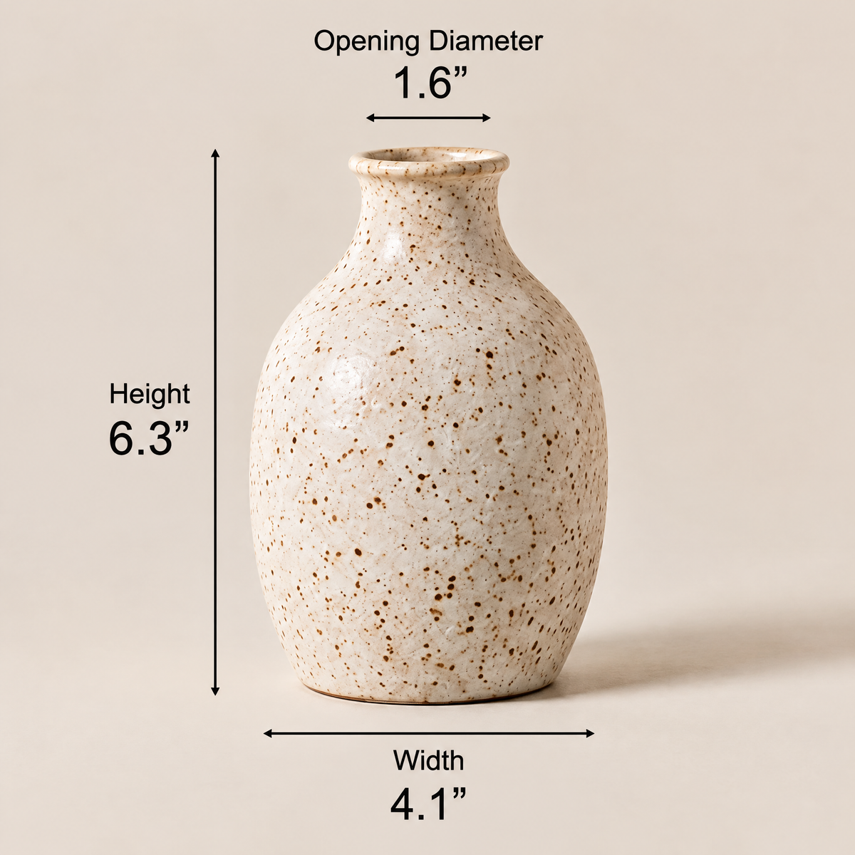 Gavqori™ Rounded Speckled Stoneware Vase